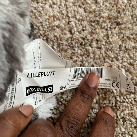 Tabby Cat Plush IKEA LILLEPLUTT Gray White Striped Tuxedo Kitty Stuffed Animal - Picture 4 of 6